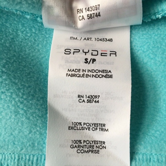 Spyder Womens Size Small Blue Polyester Fleece Lined Full Zip Jacket Zip Pocket - Picture 8 of 8